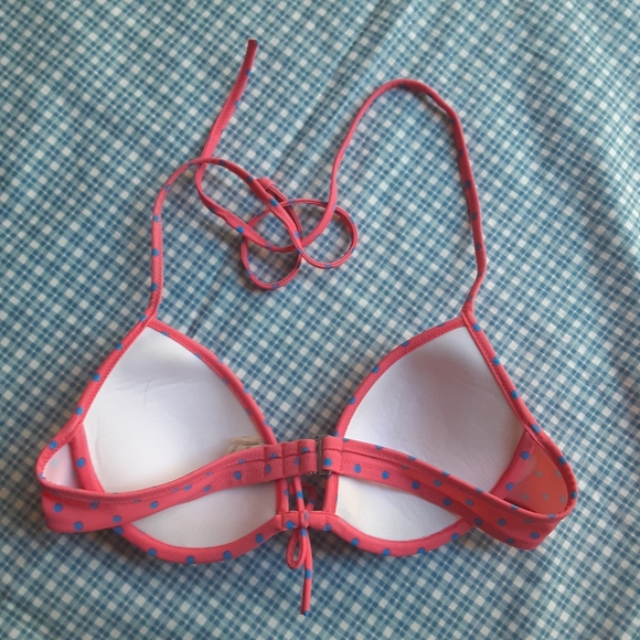 Victoria Secret blue & pink polka dot bikini 36B/S - Picture 6 of 8